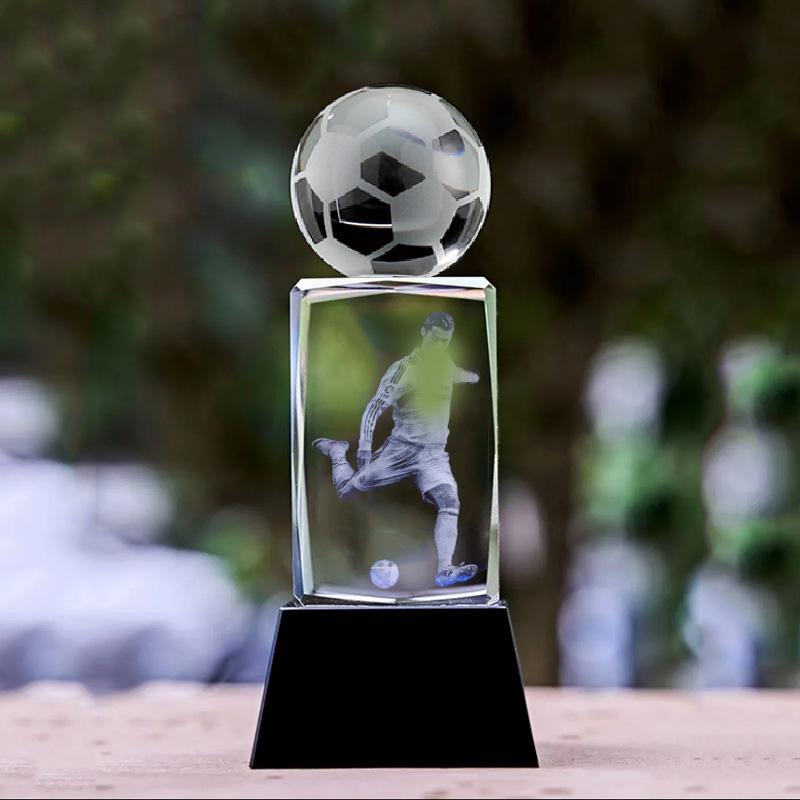 Customized Crystal Sculpture Trophy, Sports, Volleyball, Tennis, Badminton, Golf Games, Competition Awards, Home Decor