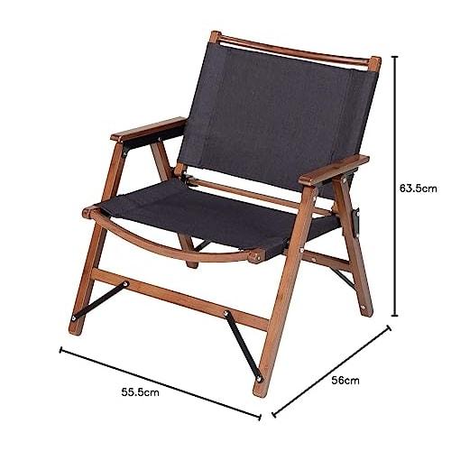 BUNDOK Low Style Chair BAMBOO Black BD-114BK Foldable Natural Material A. Black (BD-114BK)