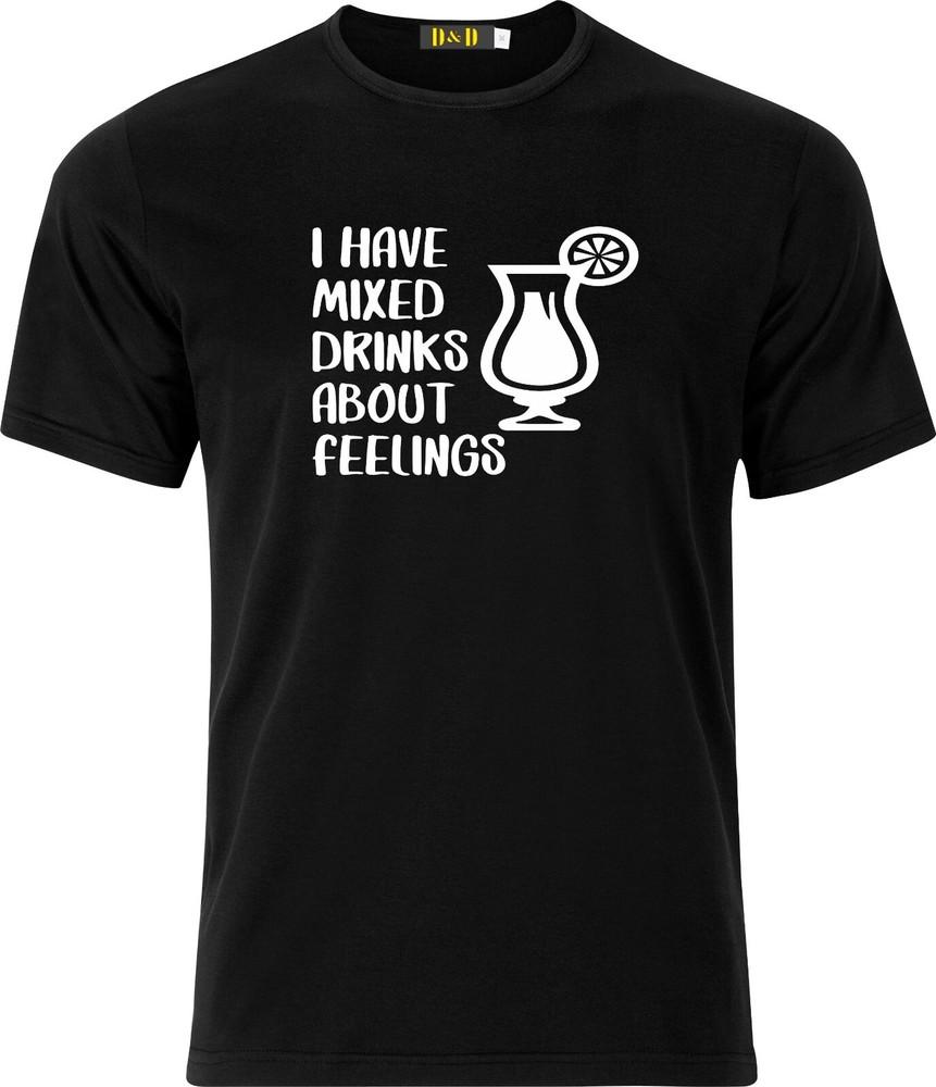 

I have Mixed Drinks About Feelings Adult Xmas 100% cotton t- Shirt XL