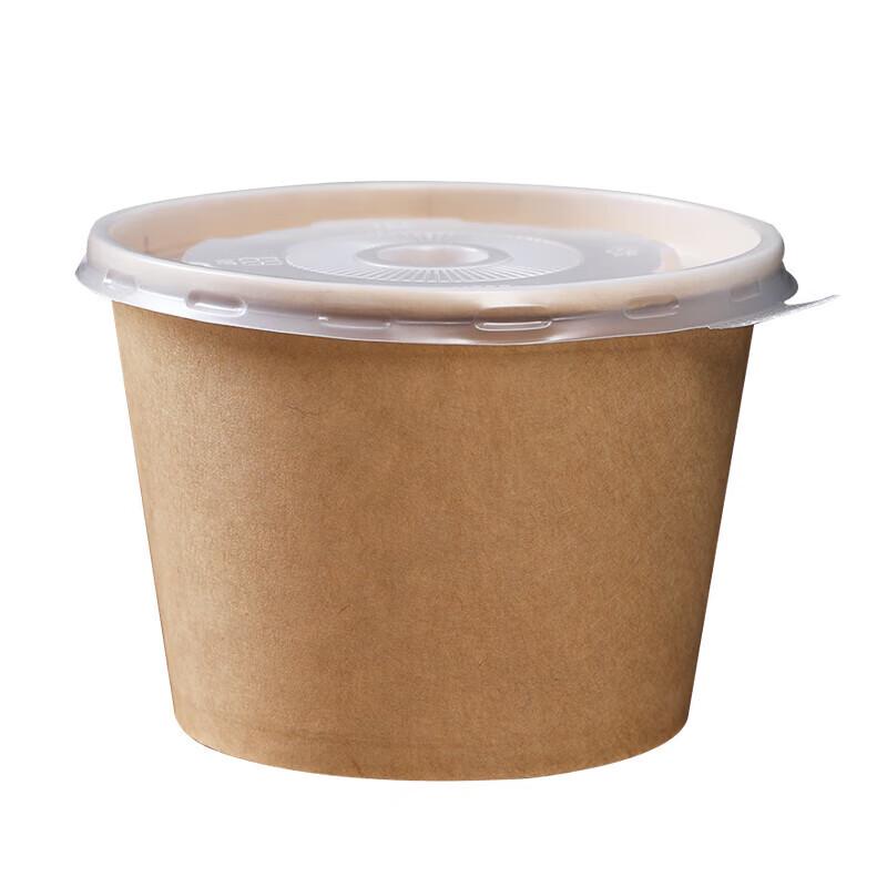 Disposable Thickened Paper Takeout Bowls with Lids