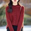 Leichte Strickjacke für Damen aus 50 % Wolle und 50 % Maulbeerseide – vielseitige Strickware für 4 Jahreszeiten für ganzjährigen Komfort und Stil