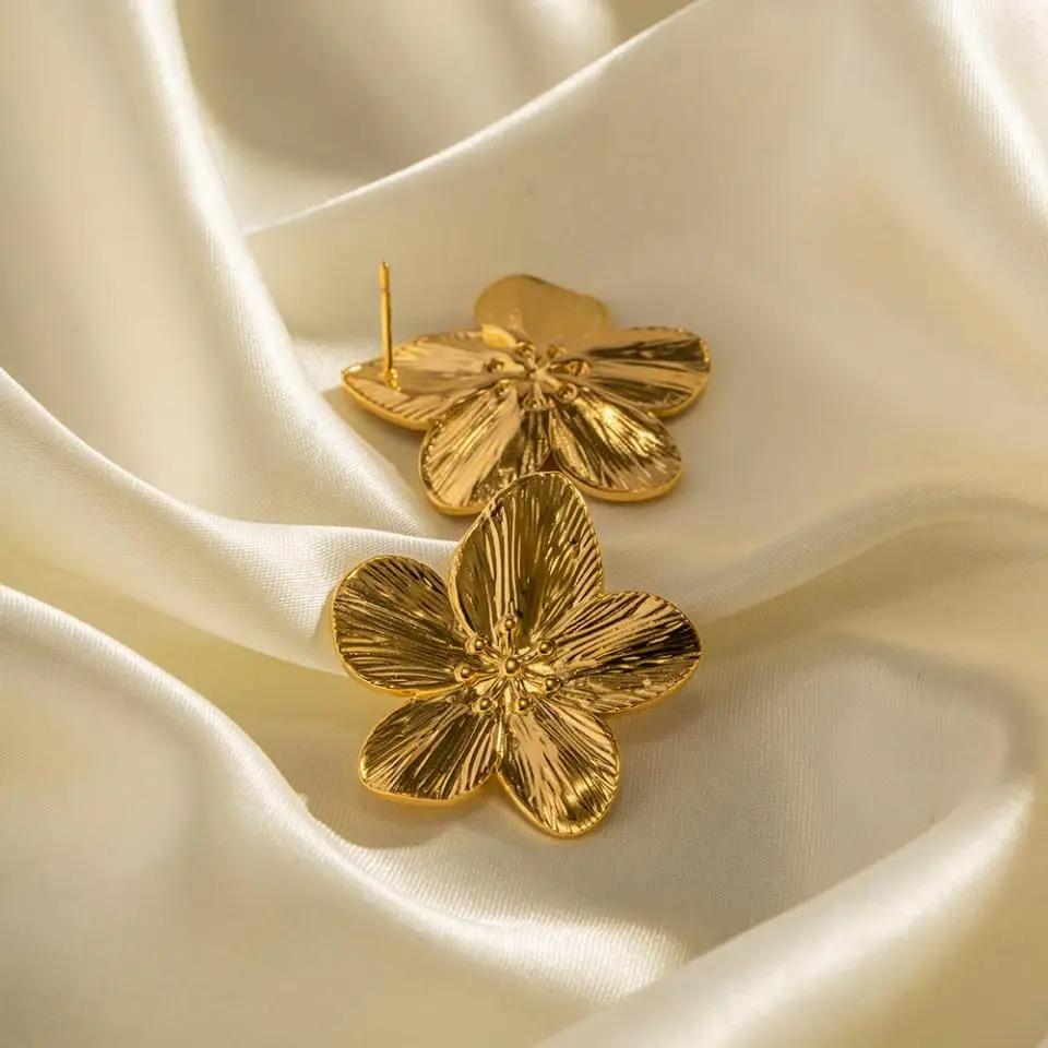 Nieuwe Trendy Roestvrij Staal Vlinder Stud Oorbellen Bedel 18K Goud Verguld Hoge Kwaliteit Statement Waterdichte Sieraden Cadeau