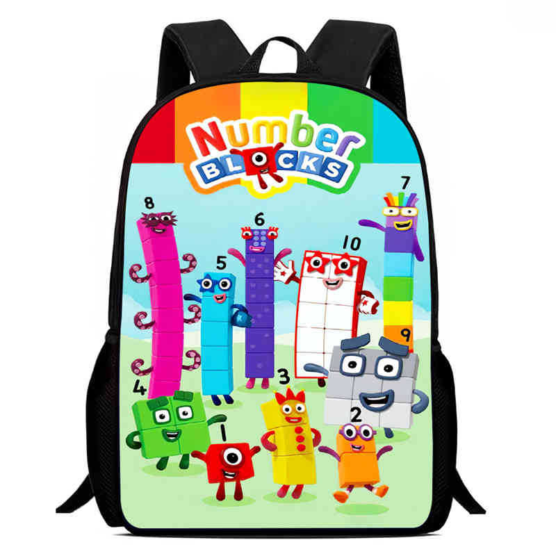 Digitale Bausteine Numberblocks Schultasche Hochauflösend Multifunktional Oxford Leichter Rucksack