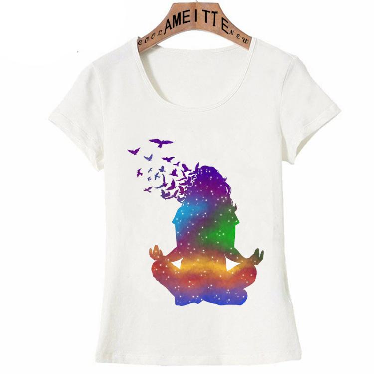 Yo Ga Girl Multi Arms Chakra Buddha Mandala Chakra Power Centers Zen T Shirt Summer