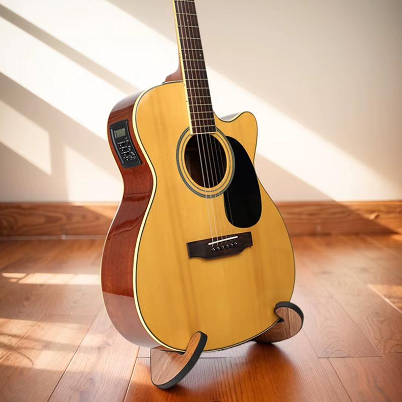 Drewniany stojak na gitarę dla instrumentów akustycznych i elektrycznych Przenośny Kształtowany Podłogowy Uchwyt Ekspozycyjny na Ukulele Mandolinę Bas