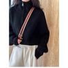 Fashion Autumn Winter Semi-turtleneck Zipper Women Knitted Sweater Long Sleeve Loose Short Tops New Solid Color Office Casual Simple Clothing