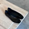 Lammfellversion~ Französisch rote Leder Zehenschuhe Damen Frühling neu weichsohlige Mary Jane Einzelschuhe Ballerinas