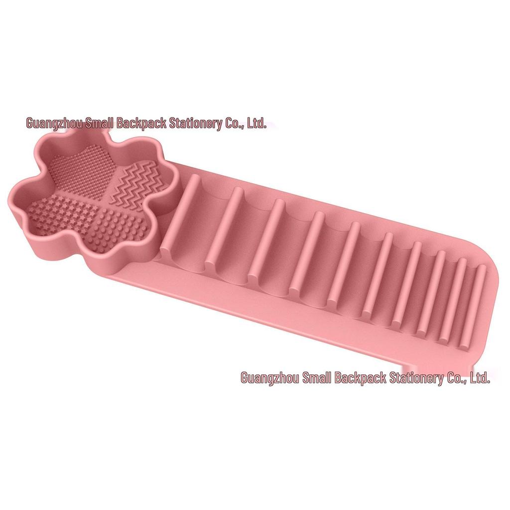 Wall-Mounted Silicone Makeup Brush Holder & Drying Rack