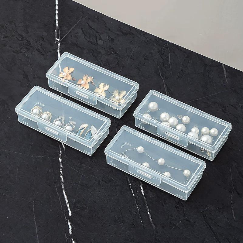 Adjustable Rectangular Storage Boxes with Lid Multi-functional Bead Jewelry Organizer Box Plastic Cases with Dividers