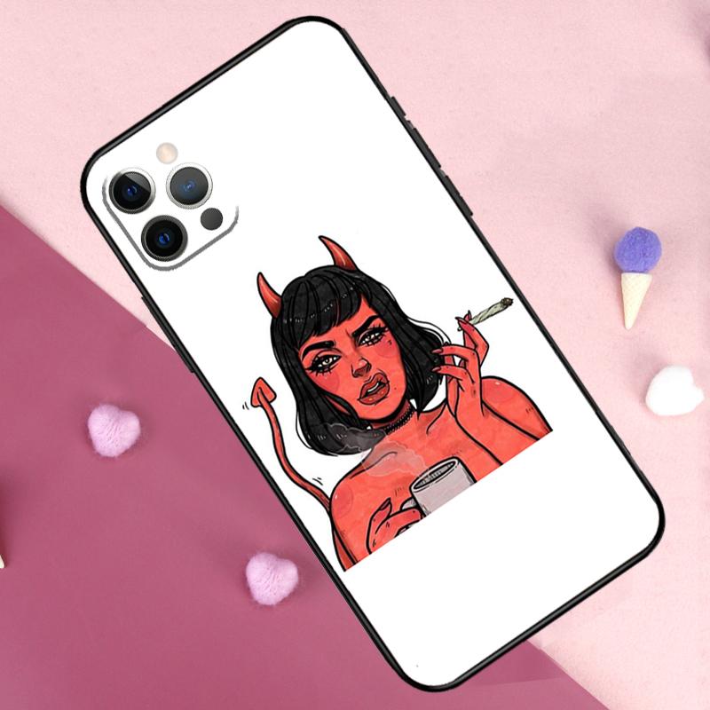 Devil Woman Phone Case For iPhone 17 Pro Max 11 14 15 16 Pro Max Plus 12 13 Mini 17 Air 16e Back Cover