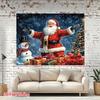 1Pcs Santa Snowman Christmas Scene Decoration Background Winter Backdrop For Photo Studio Photo Booth Party
