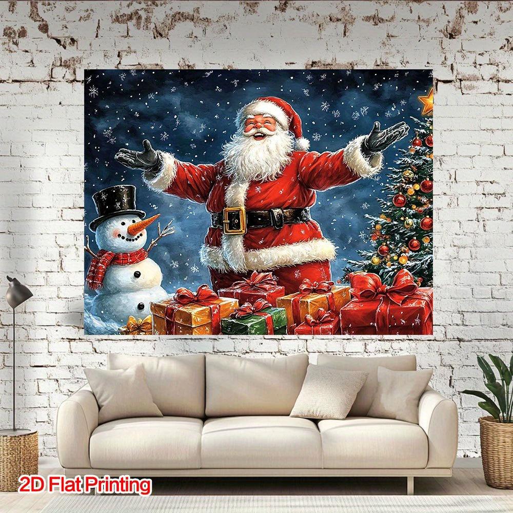 1Pcs Santa Snowman Christmas Scene Decoration Background Winter Backdrop For Photo Studio Photo Booth Party