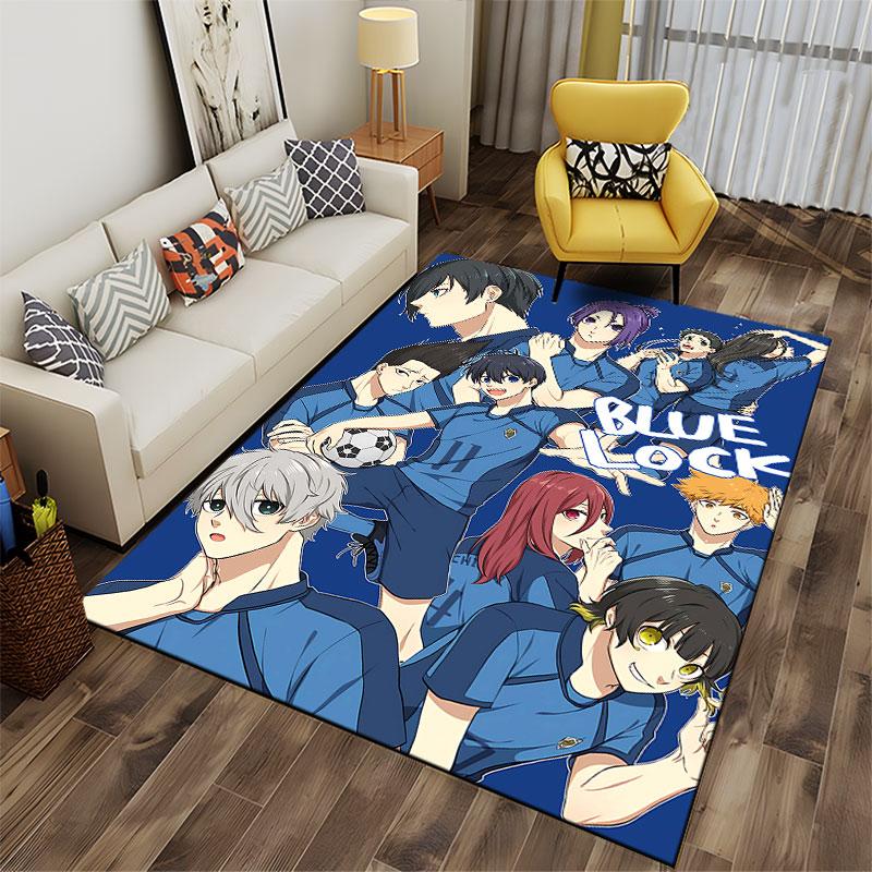 Blue Lock Anime Soccer Design suitable as a non-slip mat for the living room or bedroom sofa