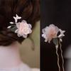U Shape Peony Hairpin For Women Vintage Chinese Style Flower Hair Stick Handmade Metal Jewelry Hair Accessory Hanfu Hair Comb