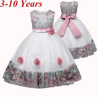 Toddler Kids Baby Girls Summer Casual Flower Dress Party Pageant Dresses Clothes