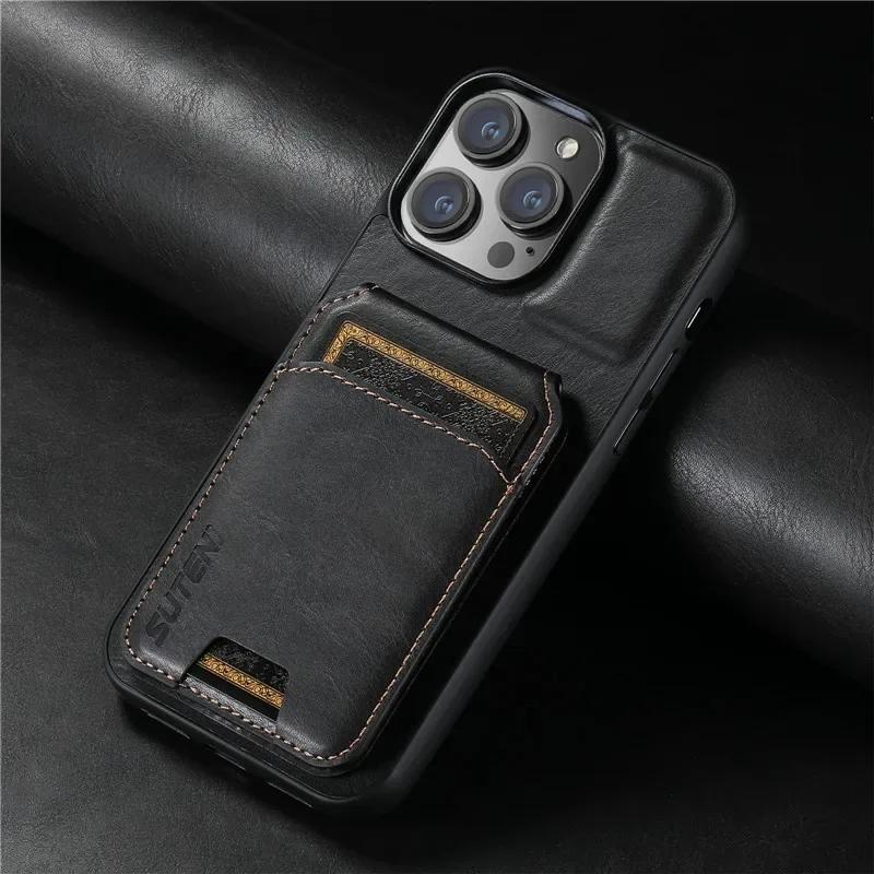 EUCAGR Wallet Phone Case Card Holder Leather Magnetic Cover For iPhone 17 16 15 Pro 14 13 12 11 Pro Max Plus XS XR 16Pro Max