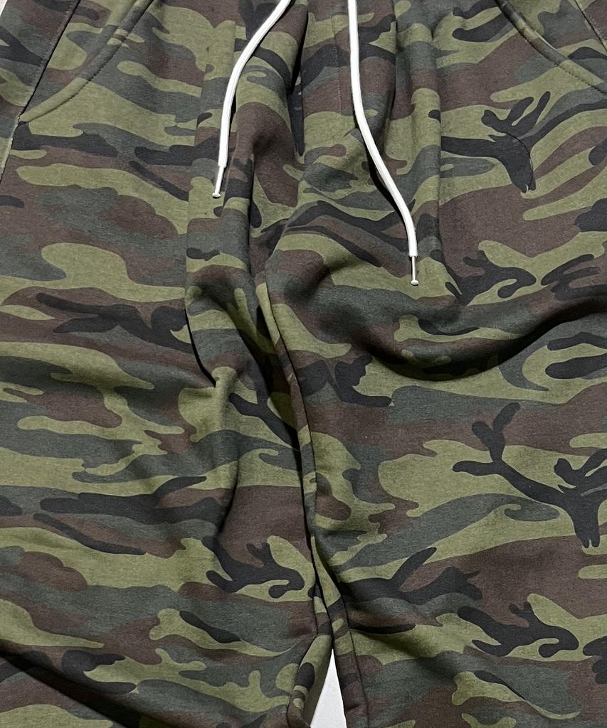 SK8ER ROCK Night Camouflage Sweat Wide Pants ((Khaki))