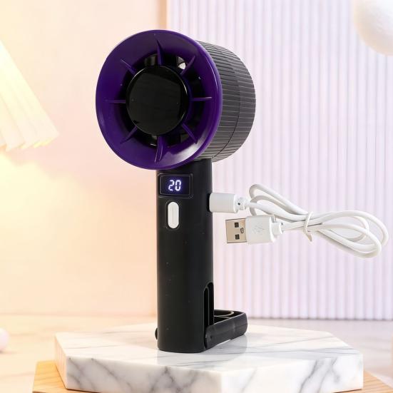 Handheld Fan, with Portable Hook Powerful Fan, Intelligent Digital Display And Speed Adjustment Design, Fan for Travel And Desktop