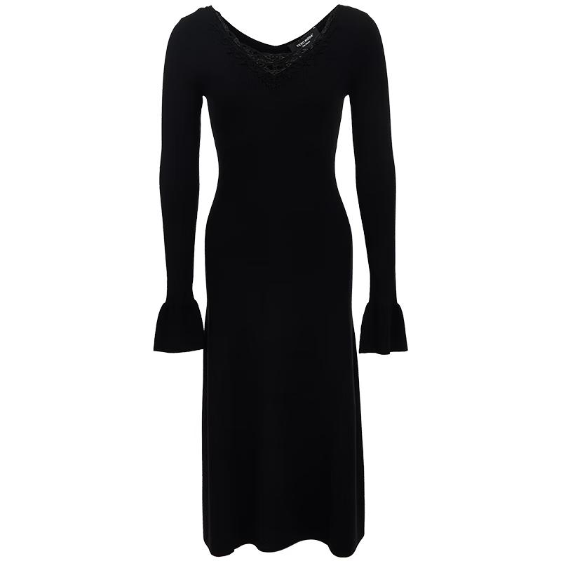 

VEROMODA Women s Lace Patchwork Flared Sleeve Knit Dress L