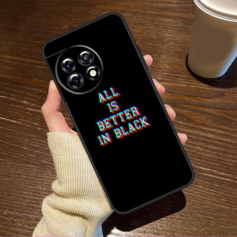 Simple Minamilst Black Quote For OnePlus 15R 13 12 11 9 Pro 12R 13R 10T 13T Case For OnePlus Nord 5 CE 2 3 4 Lite N20 N30