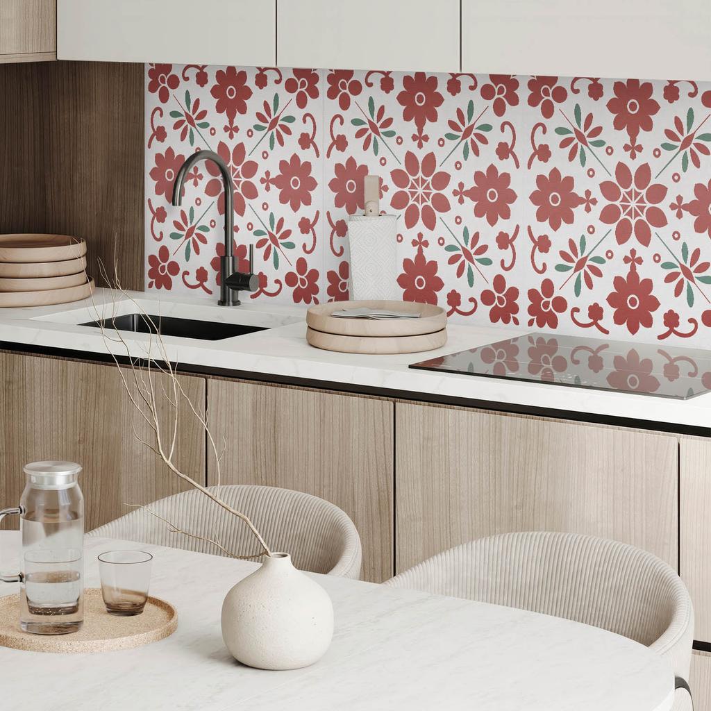 Self-adhesive patterned vinyl decor for the bedroom 100x50 cm floral pattern with leaves