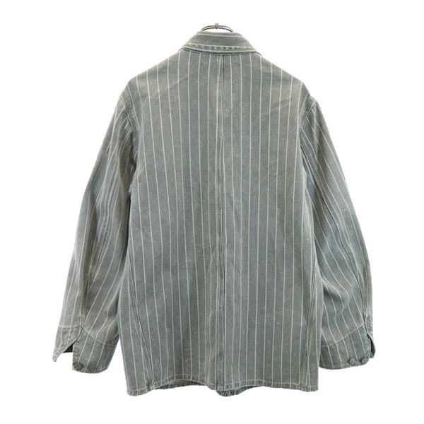 OZONE ROCKS made in Japan stripe Denim Jacket L Gray Men's Used