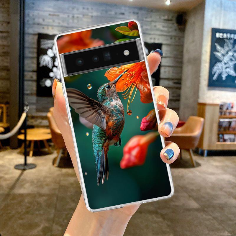 

Phone Case For Google Pixel 9 8 7 6 9A 8A 7A 6A 5 4 5A 4A 3A Pro XL Soft Clear TPU Transparent Cover Hummingbird Google Pixel 6a