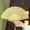 Traditional Folding Fan, Summer Portable All-Bamboo Fan, Compact Fan for Performance Dancing, Chinese Style Hanfu Special Dance Fan