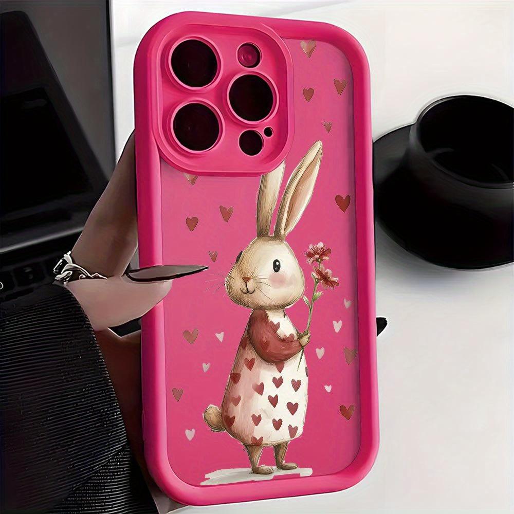 Spring Rabbit Flowers Beautiful Mobile Phone Case Suitable for iPhone16 15 14 13 1211Pro/Max/Plus Anti-fall and Shock Protection