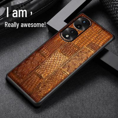 Funda protectora de piel de vacuno Honor 90Pro para Honor 90: funda de piel auténtica de alta gama con todo incluido.