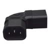 Heavy Duty C14 to C19 Power Cord Adapters 10A Input 15A Output 90 Degree Bend PDU Converters for Industrial Devices