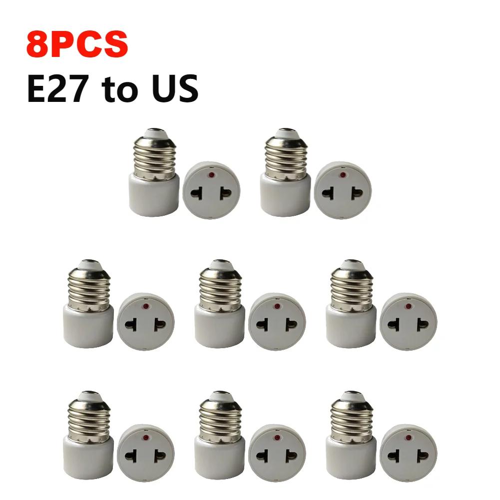 10-1PCS E27 to EU US Converter Lamp Socket Light Holder LED Bulb Lighting Outlet Plug E27 EU US Plug Socket Accessories