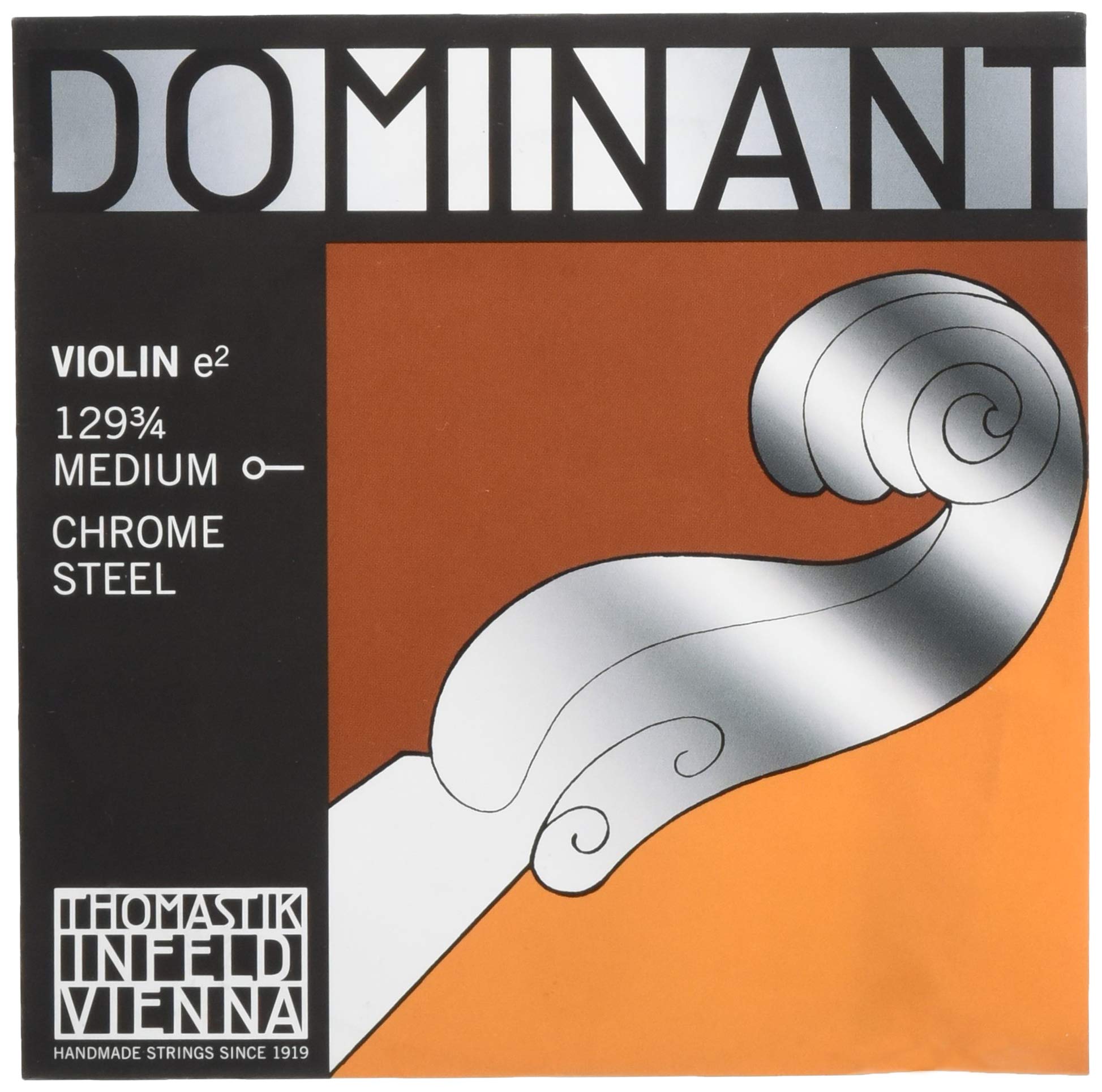 

Thomastik Violin String, Dominant E, Ball End 34, Medium Tension, Chrome Steel, 129