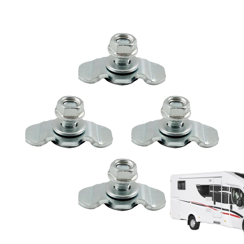 

L Track Bolts L-Track Double Lug Threaded Stud Nut Fitting Tie Down Mounting Bolts 4 Pieces Tie Down Hardware For Automotive RV