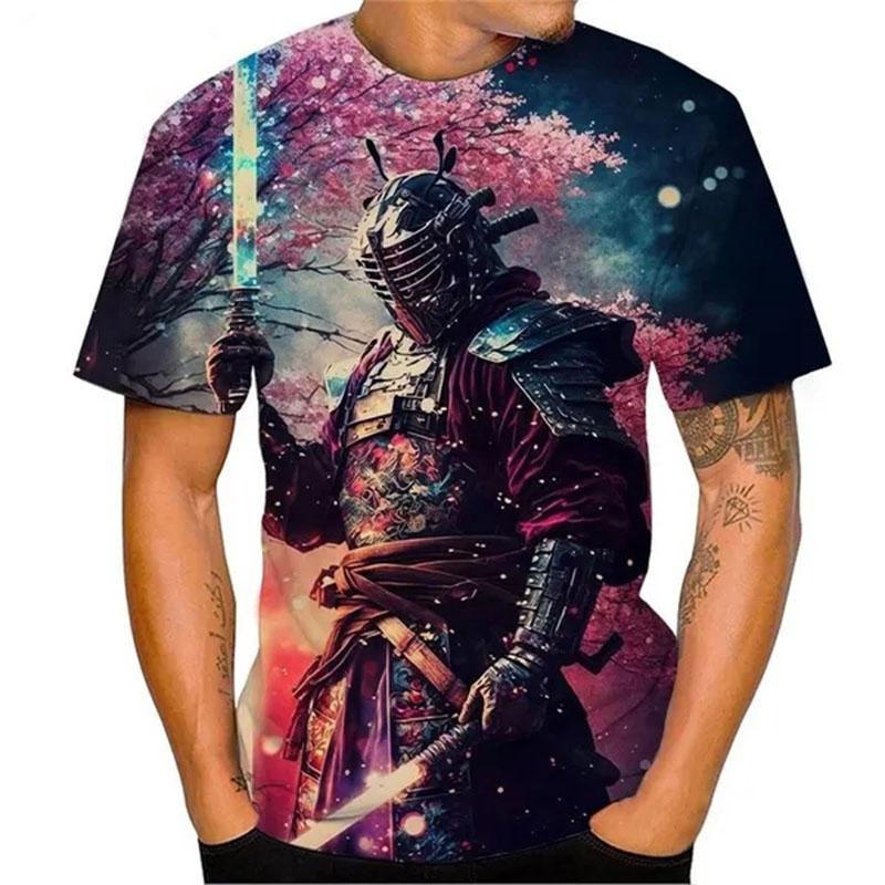 

Японский Самурай 3D Печать Мужчины Женщины Мода Уличная Одежда Оверсайз Футболка с Коротким Рукавом Топы Мужская Одежда 6XL