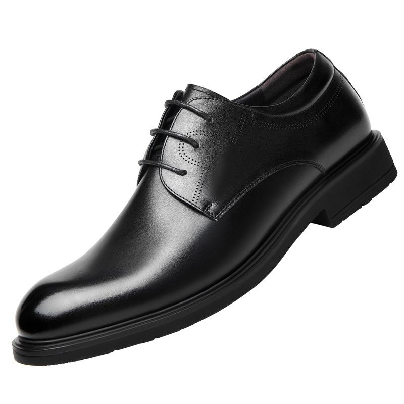 New Men's Invisible Inner Height Increase Leather Shoes Men's 8cm Height Increase Shoes Men's 6cm Business Dress Interview Casual Men's Shoes