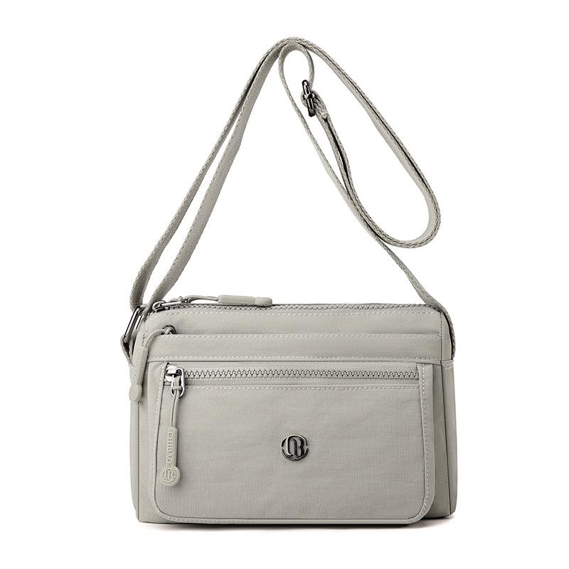 Lightweight multi-layer simple messenger bag women's new versatile commuter shoulder bag nylon casual hand carry small square bag