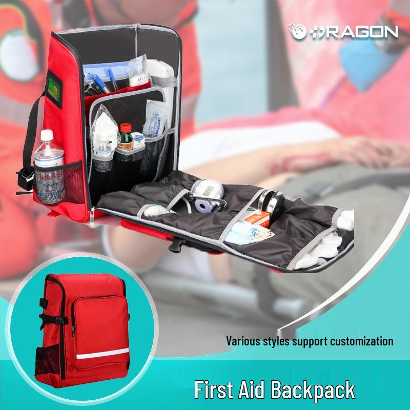 Large Capacity Emergency First Aid & AED Backpack for Disaster Preparedness No