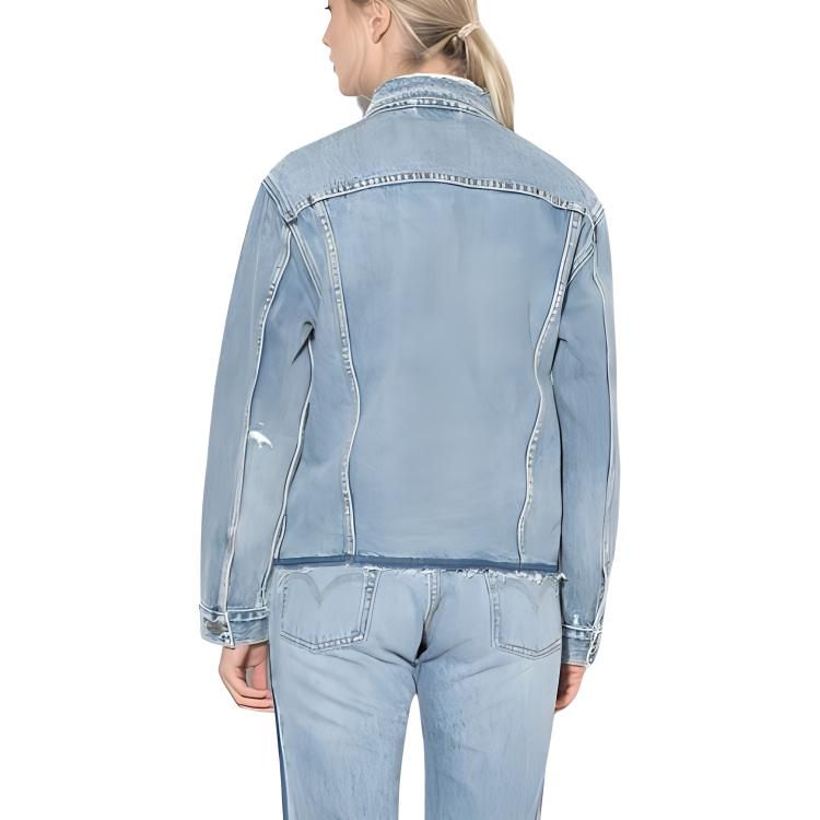 Levis Fashionable Casual Versatile Simple Long Sleeve Denim Jacket Women jackets Light-Blue 29944-0008