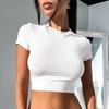 A New Sexy Waist Short-sleeved T-shirt, Round Neck Slim-fitting YK Pure Desire Style Spice Girl Top for Women