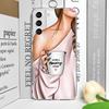 Fashion Girl Women Coffee Miss Transparent Phone Case for Samsung Galaxy S25 S24 S23 S22 S21 S20Plus Ultra FE A55 A54 Soft Cover
