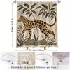 1pc Minimalist Leopard Shower Curtain with Tribal Patterns – Textured Beige Background,  Shower Curtains for Bathroom