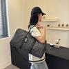 New woven handbag large capacity men's and women's shoulder luggage travel bag black business travel bag