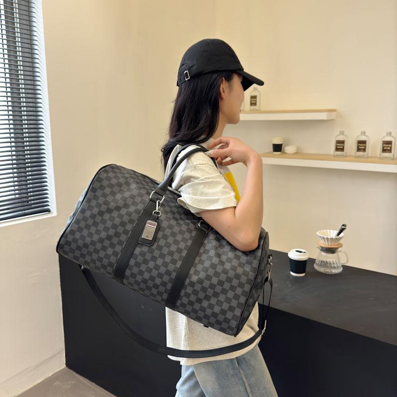New woven handbag large capacity men's and women's shoulder luggage travel bag black business travel bag