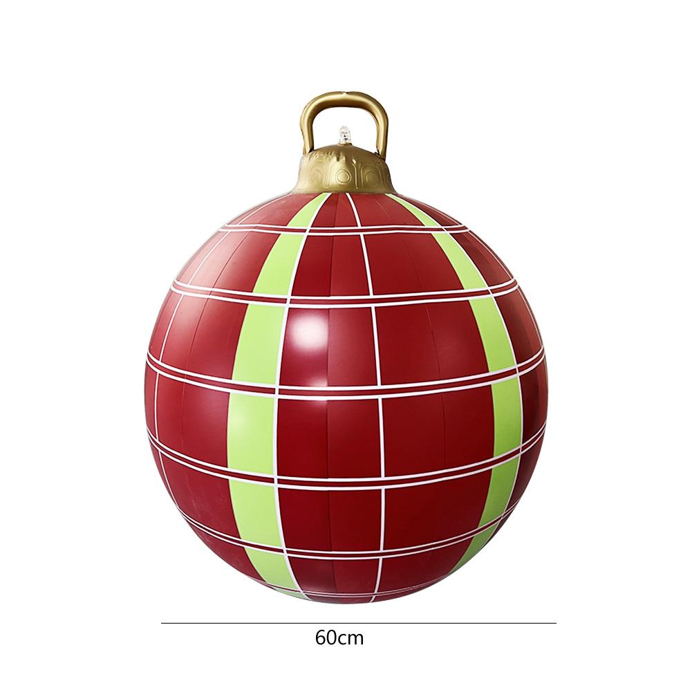 PVC Inflatable Christmas Decorated Ball Ornaments 60cm Inflatable Decorative Ball Outdoor Decoration for Outside Yard Lawn Porch