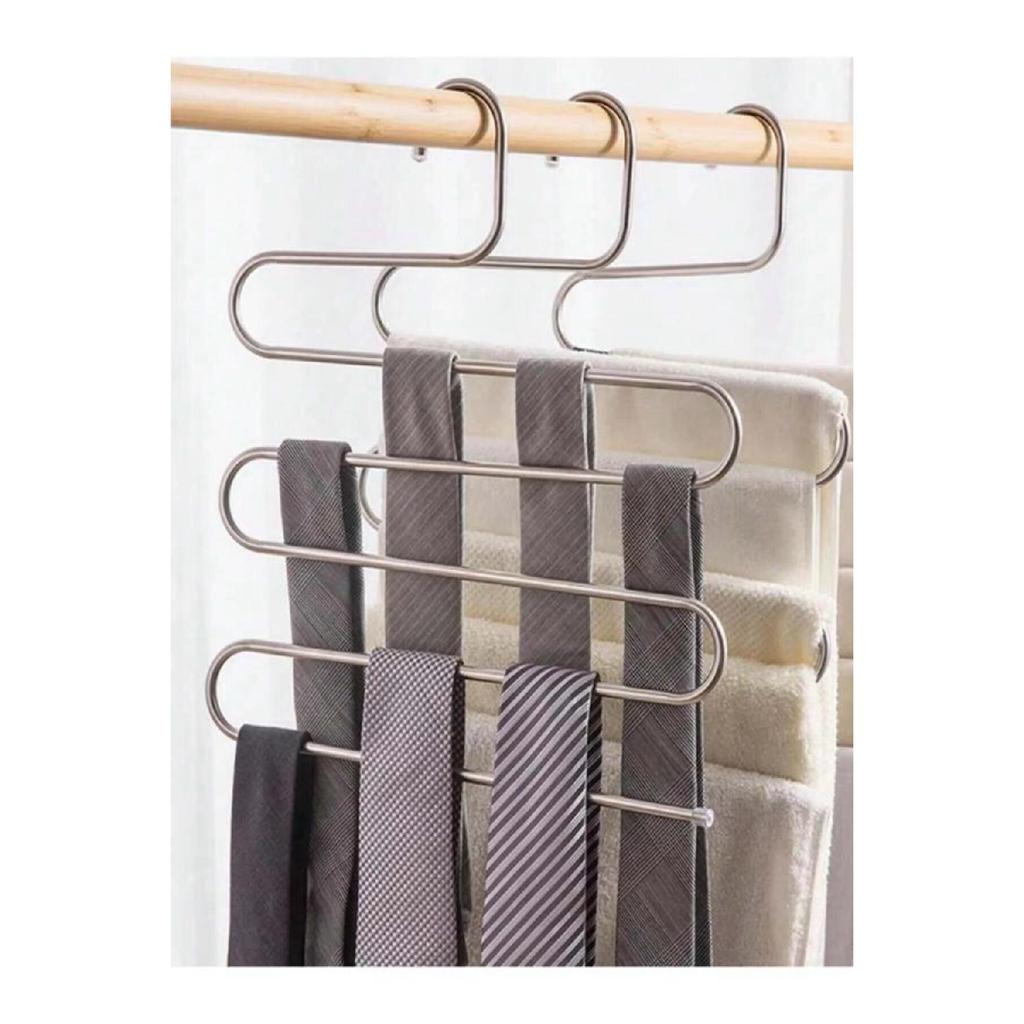 5 Tiers Metal Clothes Hanger Clothes Trousers Scarf Scarf Towel Tie Organizer