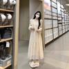 French Long-sleeved Lace Fairy Dress Female Autumn and Winter Senior Design Sense Sweet and Thin Velvet First Love Coffee Break Dress