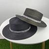 Straw Hat Female Sun Hat Flat Top Sequins Elegant White Top Hat Female British Sun Protection Seaside Vacation Sun Hat Sub Tide