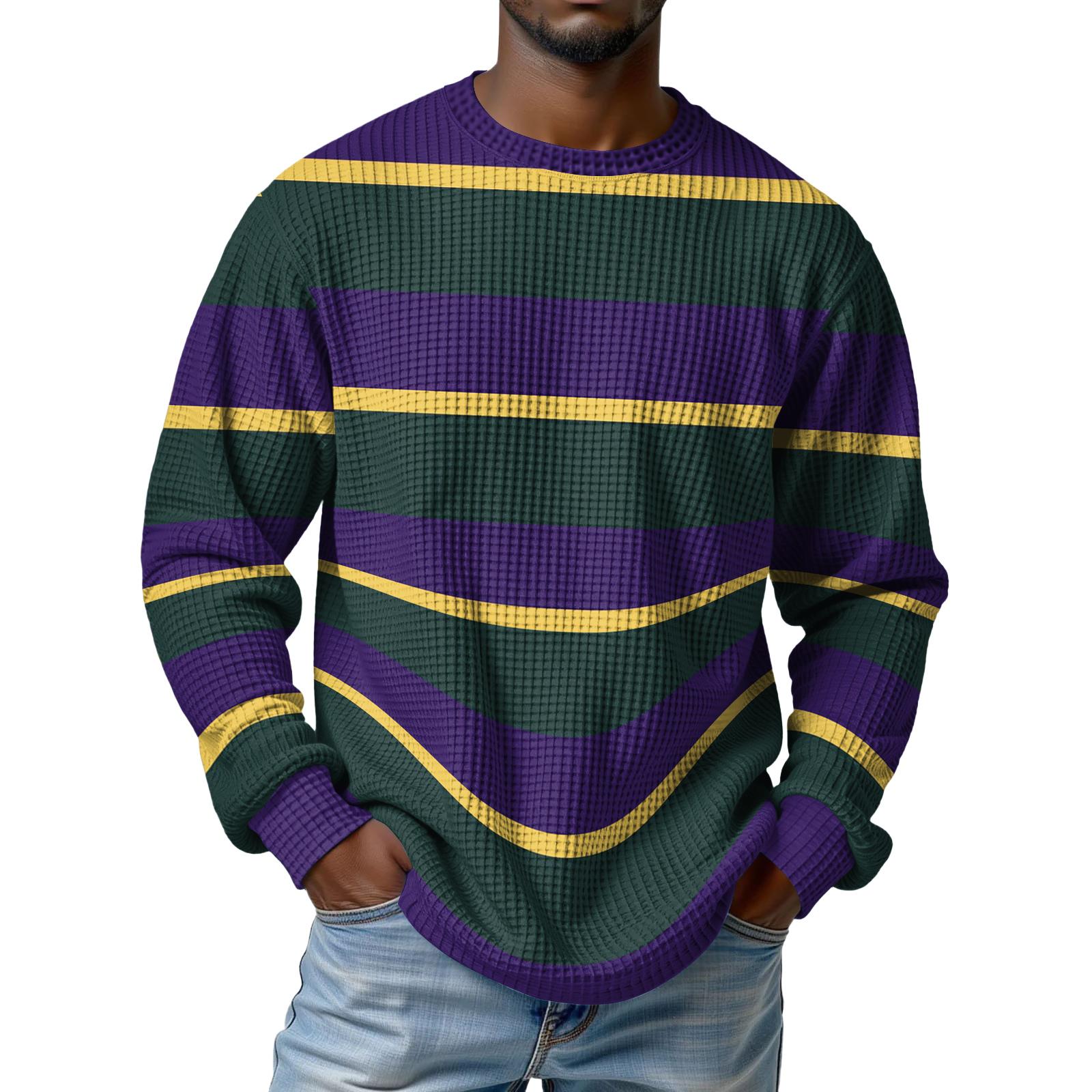

Men s Knit Casual Collar Pullover - Long Sleeve Daily Wear XL фіолетовий