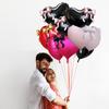 22inch Pink Red Black Heart Shaped Foil Balloons with Bow Valentines Day Wedding Party Decorations Birthday Baby Shower Balloons